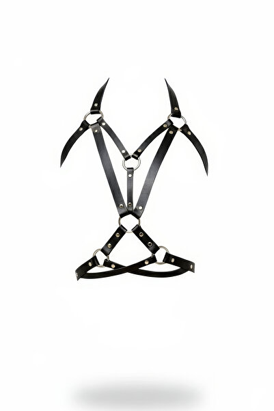 Angels Passion Curea neagră pentru femei, cu nituri cu inel O, accesoriu pentru corp rock punk