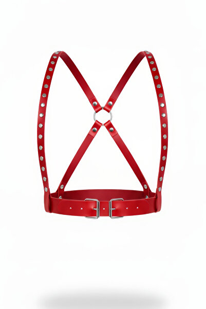 Angels Passion Curea roșie pentru femei, cu cataramă dublă, cu inel în formă ...