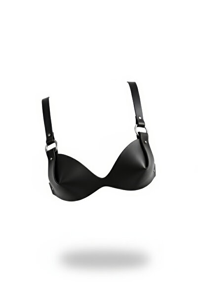 Angels Passion Curea neagră pentru femei, stil brață de corp, stil sutien, accesoriu gotic cu detaliu inel în formă de O