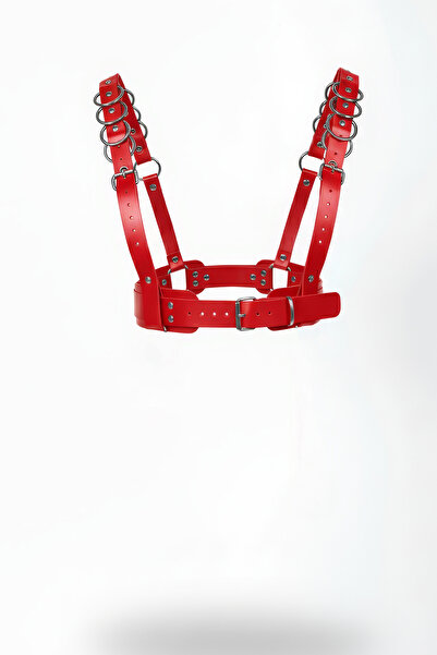 Angels Passion Κόκκινη γυναικεία ζώνη καθημερινής μόδας με μεταλλική αγκράφα