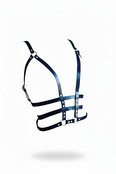 Angels Passion Curea neagră pentru femei, curea corporală cu inele metalice, ...