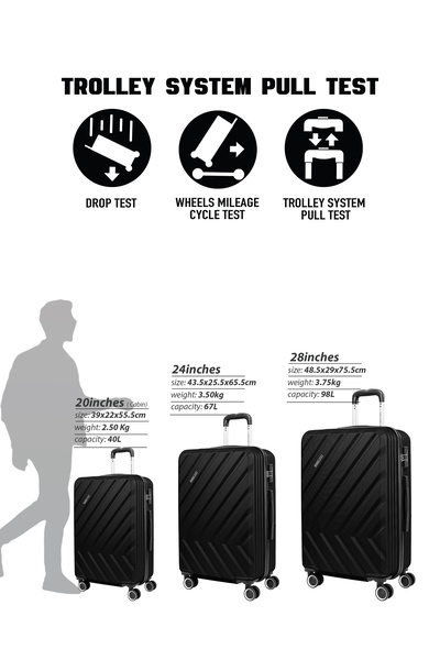 PARAJOHN 20-Inch Cabin ABS Hardshell Lightweight Luggage | 2.5kg 4-Wheel Spinner Carry-On Trolley