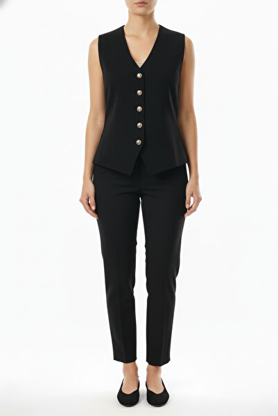 ON V Yaka Tricot Yelek Siyah 66915