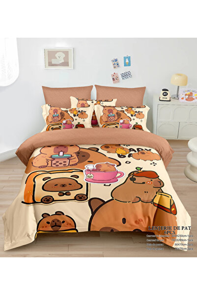 FIONNA.RO Fine Bedding for Children with Elastic - Capybara and Bubble Tea