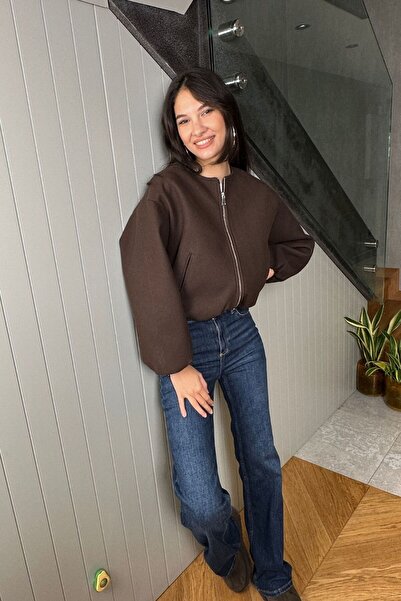 FABB Jachetă Bomber maro