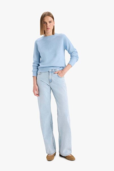 DeFacto Pulover tricotat moale, cu gât rotund, cu croială obișnuită (25 WN)