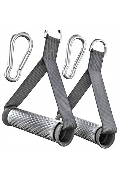 zola Set of 2 handles for multi-gymnastics, fitness, made of nylon and ABS, 130x33 mm, black