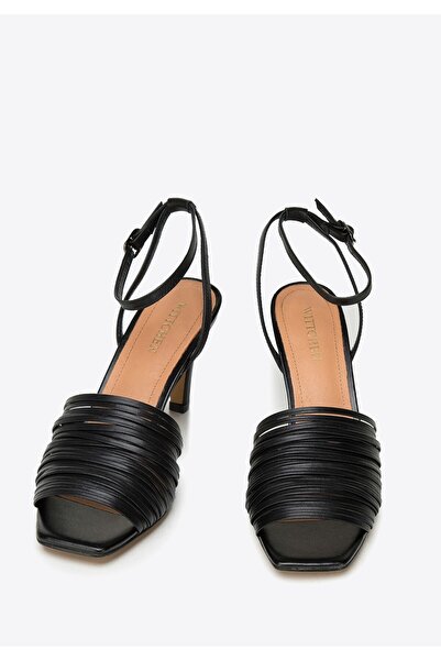 Wittchen Sandale damă din piele cu barete pe toc înalt, negre, piele