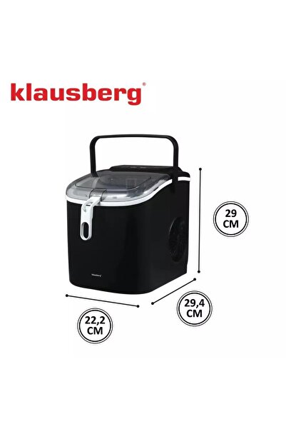 Klausberg Automatic ice maker, 100 W, LED panel, 1.2 liter tank capacity, black,