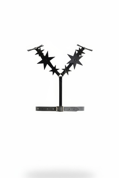 Angels Passion Curea neagră pentru femei, cu detalii în formă de stea, curea ...