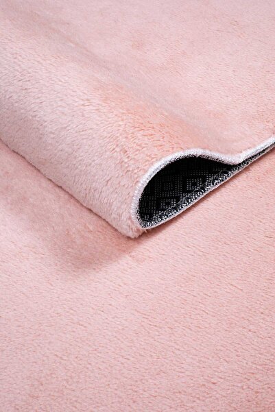 Valery Home Vl Round Comfort Overlocked Plush Pink Runner Rug