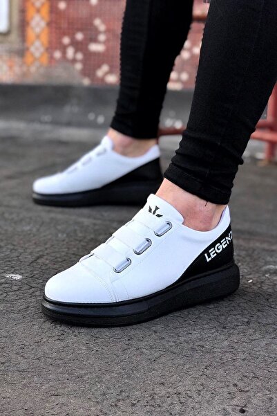 Celira Ns029 3 Band Legend White Charcoal Thick Sole Casual Men's Shoes