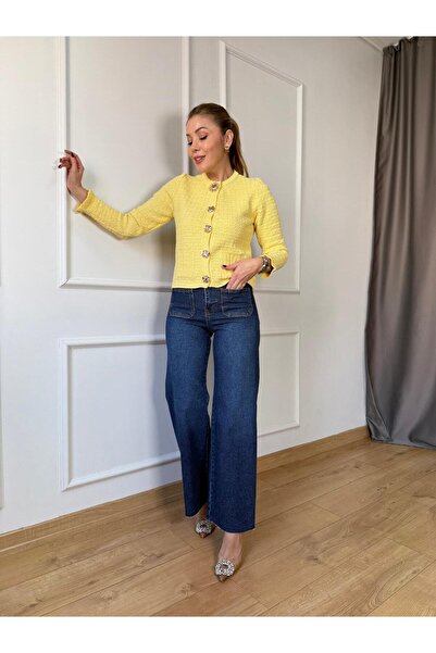 Size Özgü Mavi Bol Paça Flare Jean