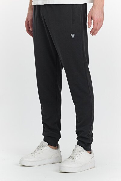 Marco Ferry Men's Cotton Pique Zippered Pocket Sweatpants Black 5478-S