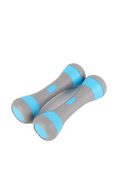 zola Set of adjustable fitness dumbbells, steel, 14x7 cm, grey/blue