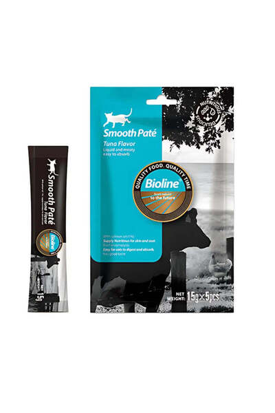 Bioline مكافآت القطط بنكهة التونة من Natural Feast Smooth Pate لبشرة صحية