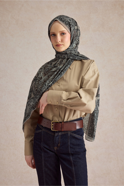 Qef Cotton Shawl Shadow Mink