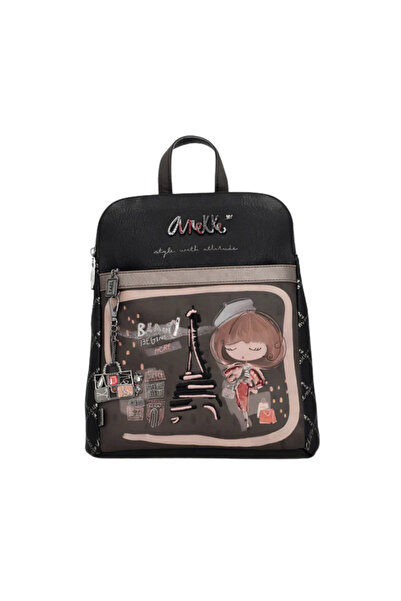 Anekke Rucsac casual, damă, 41805-073, negru, piele