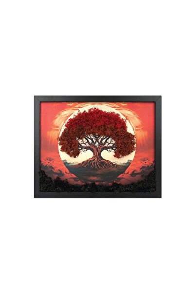 4Decor Tablou canvas cu licheni, Red Tree, 35x45 cm, MH0018