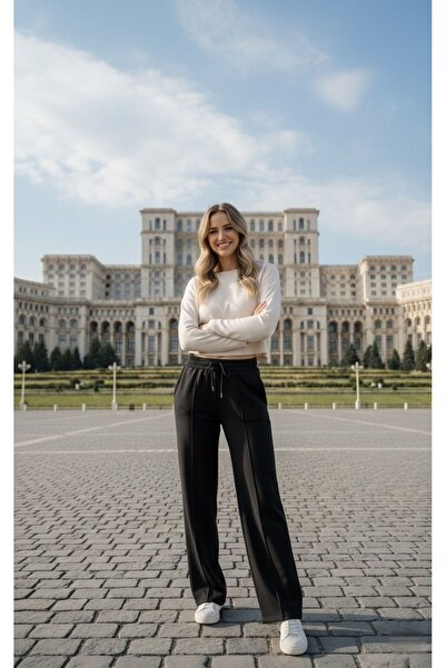 LACKH Pantaloni de trening negri, confortabili, elastici, care nu transpiră