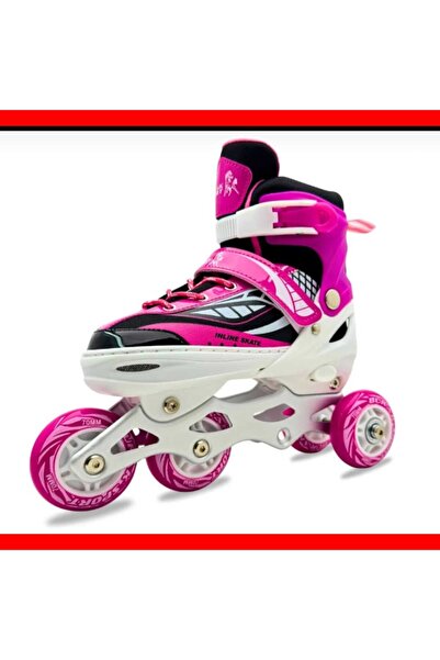 BURAK CAN SPORT General Brands Adjustable 2 in 1 Light-Up Metal Body Exercise Skates Light-Up Skates with Bag Gift