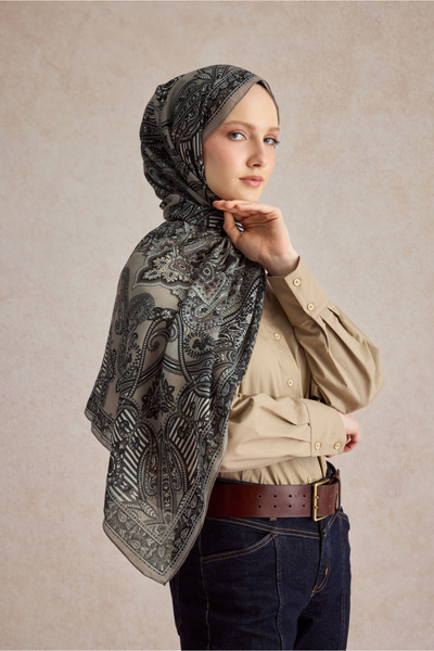 Qef Cotton Shawl Shadow Mink