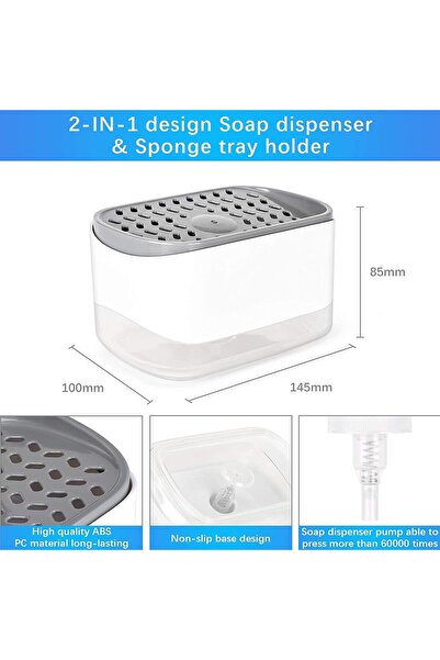 SULFAR Soap Dispenser with Sponge Holder - 12.5 oz