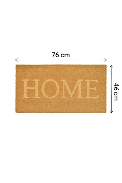 AB HOMES Decorative Entrance Doormat, Cream, 76x46 cm, "Home" Design, Non-Slip