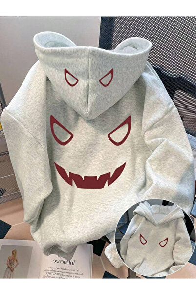 MOONBULL Unisex Eye Chest Back cu imprimeu supradimensionat Cu buzunar cangur...