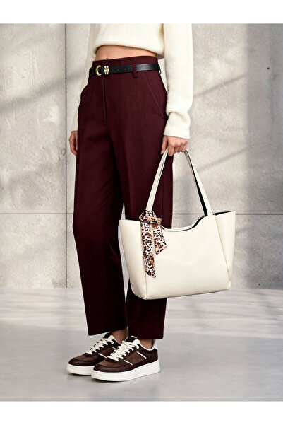 Kontes Women's Scarf Gift Shopper Hand and Shoulder Bag with Zipper and Snap Closure