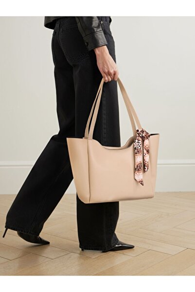 Kontes Women's Scarf Gift Shopper Hand and Shoulder Bag with Zipper and Snap Closure