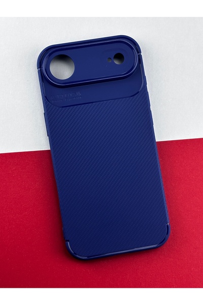 Enes Elektronik حافظة بتصميم كربوني متوافقة مع هاتف iPhone Air باللون الأزرق ...