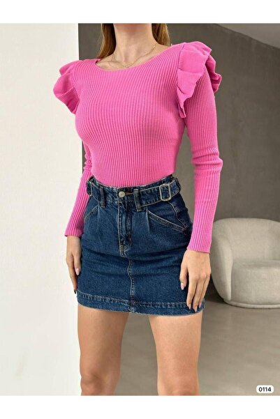 Modafeminen Knitwear Sweater Tr0114 Pink
