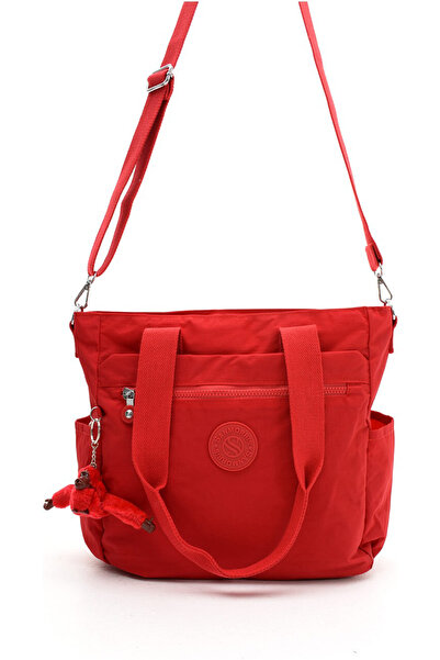 Sanmorris Multi-Pocket Women's Shoulder Bag Medium Size Daily Hv3032 Red
