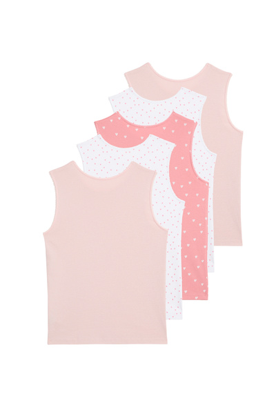 Marks & Spencer 5’li Saf Pamuklu Kalp Baskılı Atlet Seti