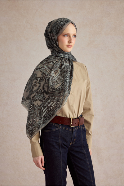 Qef Cotton Shawl Shadow Mink