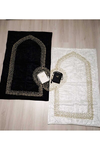 hira tasarım Heart-Shaped Prayer Rug, Bride and Groom's Gift Set, Couple's Prayer Rug with Prayer Beads, Yasini Sharif, Dowry Gift Set