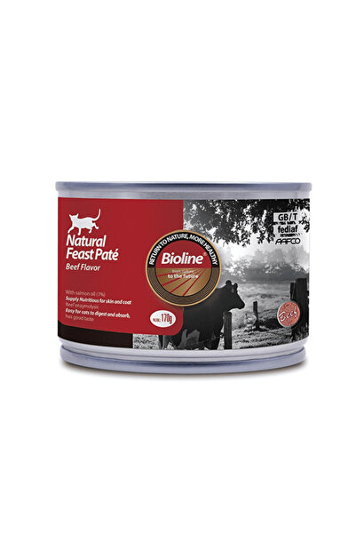 Bioline باتيه ناتشورال فيست للقطط بنكهة لحم البقر 170 جم
