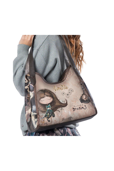 Anekke Casual purse, women, 41702-203, gray, -leather