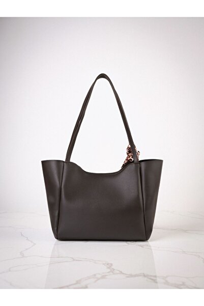 Kontes Women's Scarf Gift Shopper Hand and Shoulder Bag with Zipper and Snap Closure