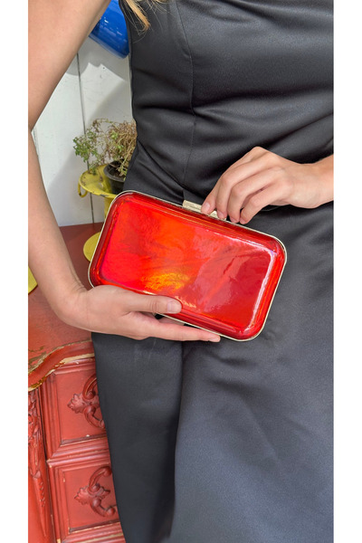 Letafia Lilyum Rugan Çanta Kırmızı