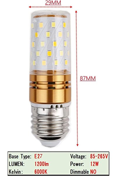 SYOSI لمبات ذرة LED E27 بقوة 12 وات، غير قابلة للتعتيم، ضوء نهاري أبيض 6000 ك...