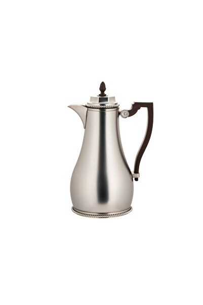 ALSAIF Shadan Coffee and Tea Thermos Set, 2 Pieces, Al Saif, Elegant Design to Suit All Tastes - Matte Nickel, Wood Finish - 1.0/0.75 Liter