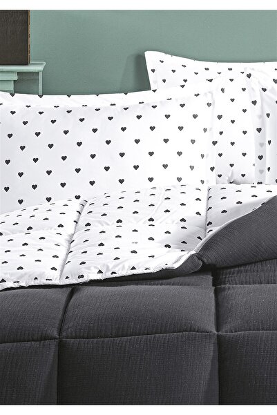 Evim Lovely Timeless 100% бавовна 4-шаровий муслін Комфортний комплект ковдр для двомісного ліжка Чорний 195x215 см