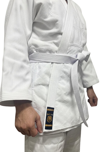 RAİONGİ Nakışlı Beyaz Judo Elbisesi – Beyaz Judogi - Pamuk Kumaş - Judo Kıyafeti