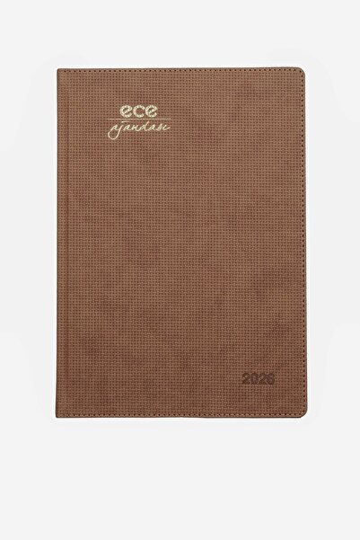 Ece AJANDASI ÇEŞME 2026 Taba - Haftalık 110 gr. İthal Kağıt Sert Kapak 19,5x28