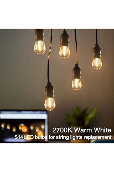 Generic BRIMAX 25-Pack S14 LED Bulbs E27 2W 2700K Warm White (Non-Dimmable)
