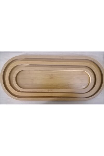 sweenhome 3-Piece Oval Bamboo Presentation Plate 45-39.5-33.5