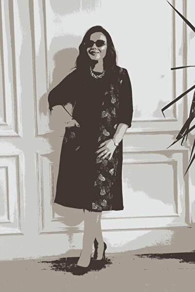 Yağmur Butik Cep Ve Yan Şerit Pazen Detaylı Pamuk Elbise