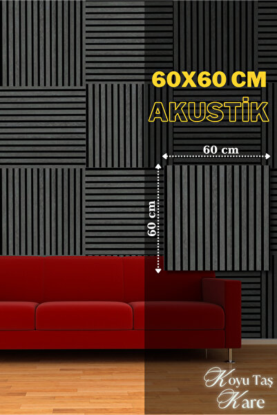 DECOALA MDF Ahşap Akustik Duvar Paneli 60x60 cm